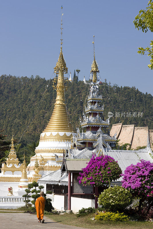 泰国Mae Hong Son的Chong Kham Temple。